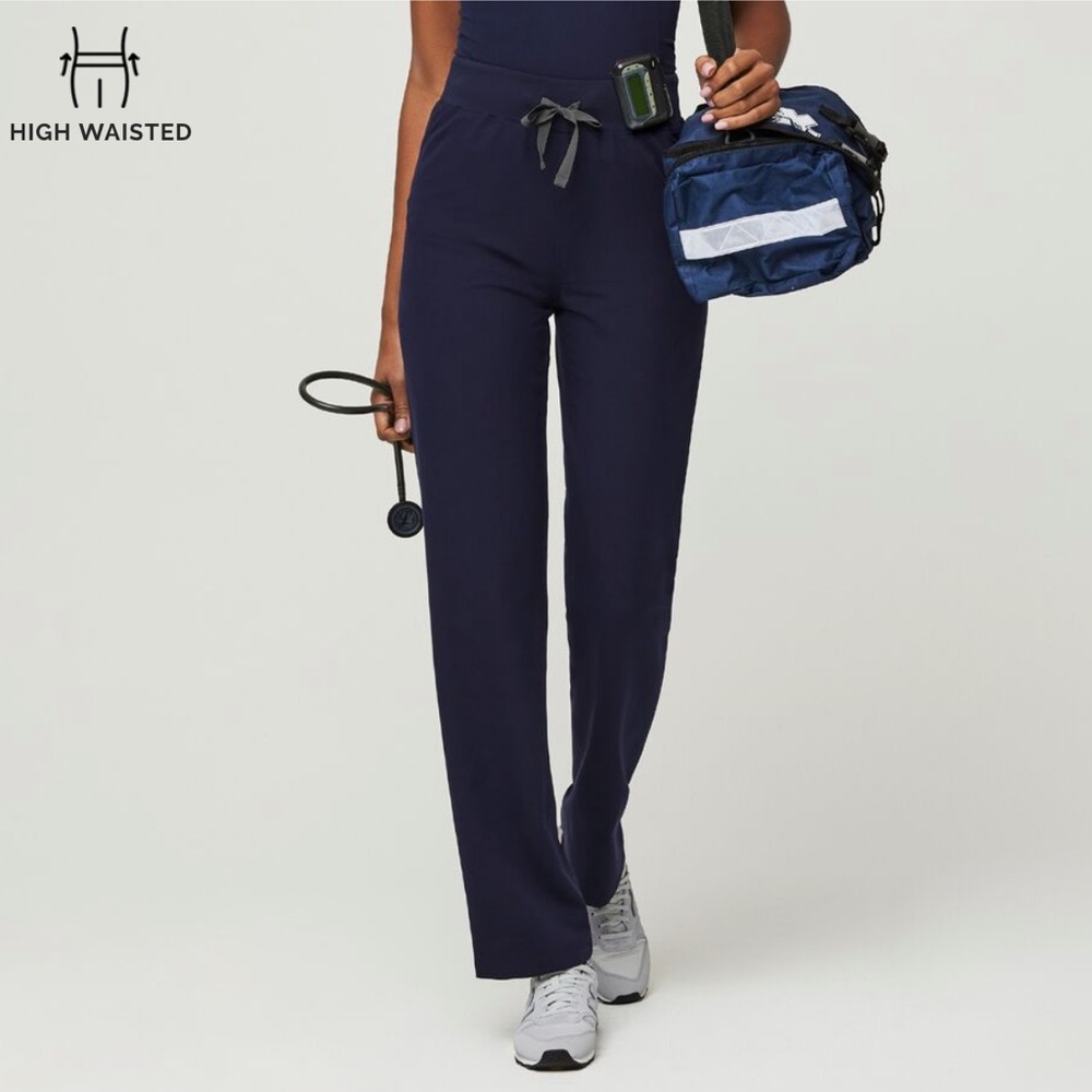Figs Women’s High Waisted Livingston Basic Scrub Pants ‘Navy’